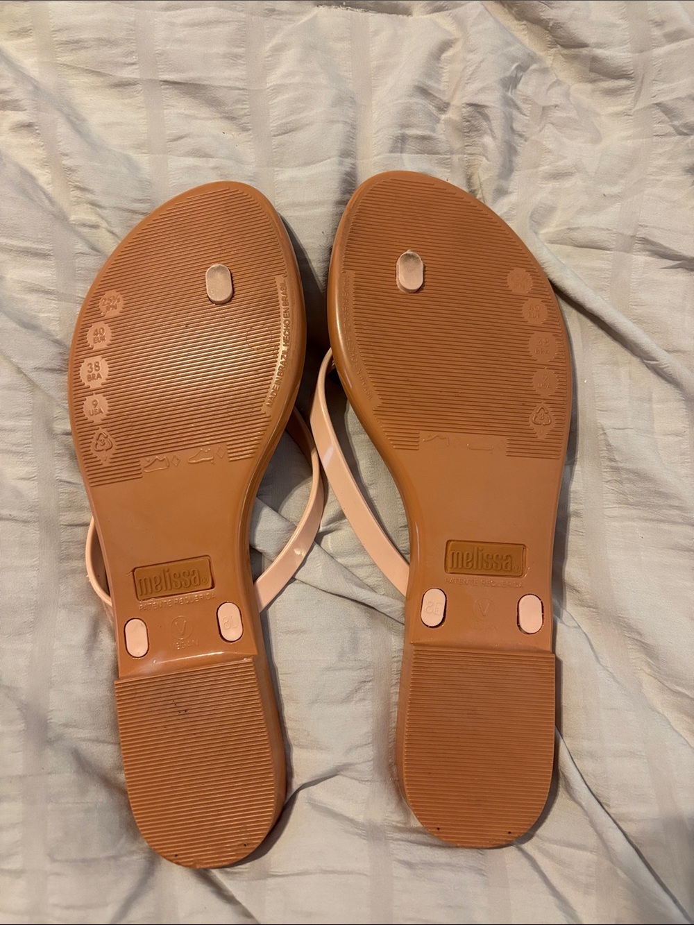 Melissa Pink Strap Jelly Sandals with Rose-Gold Butterfly Accents - Picture 3 of 3